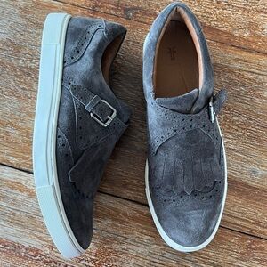 FRYE Women’s Suede Gemma Kiltie Slip On Sneaker Shoe Gray Grey Size 8M